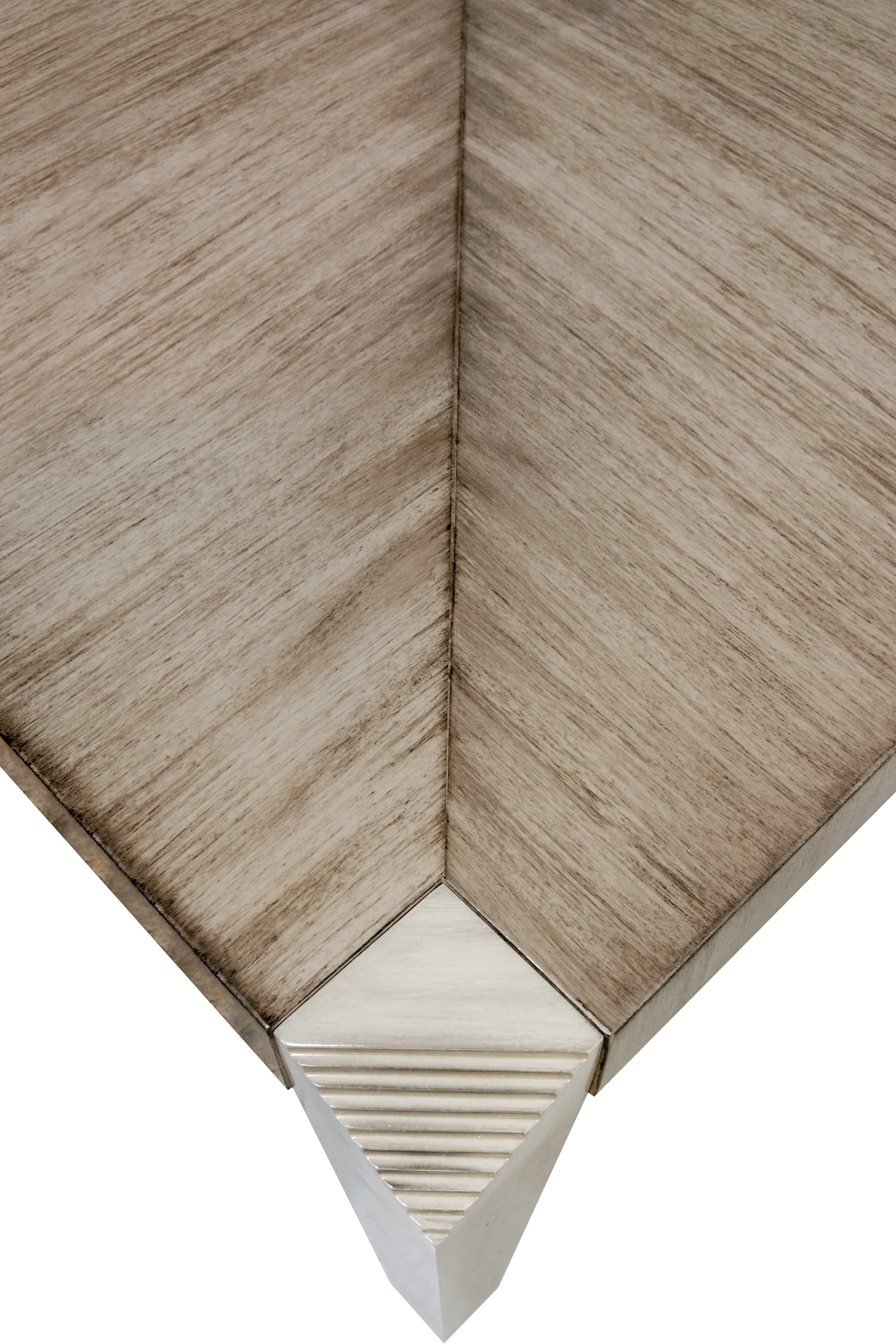 92 001 Concorde Square Coffee Table Mahogany TOP 403 Dune High Polish Conversion Varnish LEGS 252 Brushed Putty Conversion Varnish 4 Detail