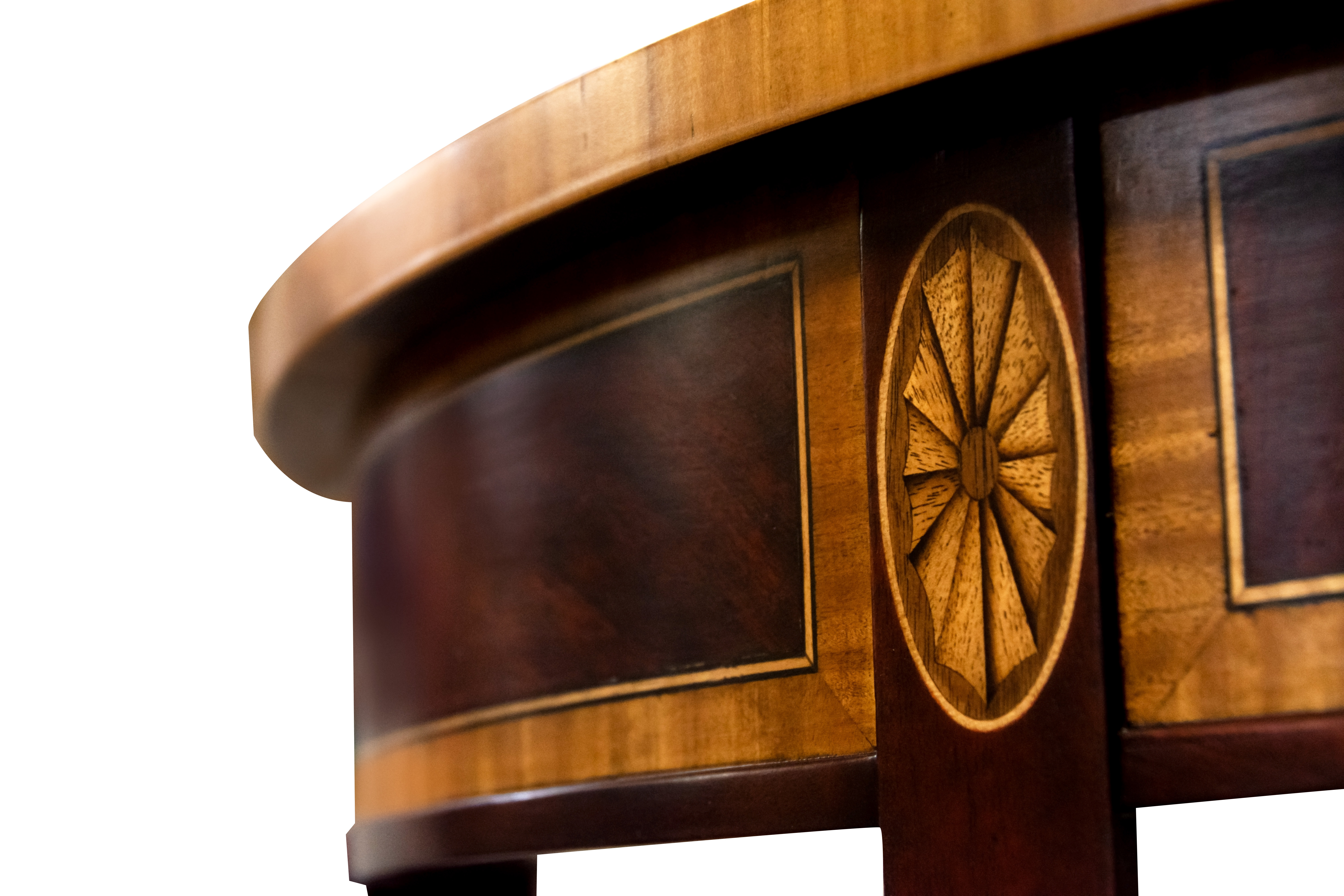 C1621 Hepplewhite Demi Lune Console 25 Preservation Satin Medium Contrast on Inlay 3 Detail