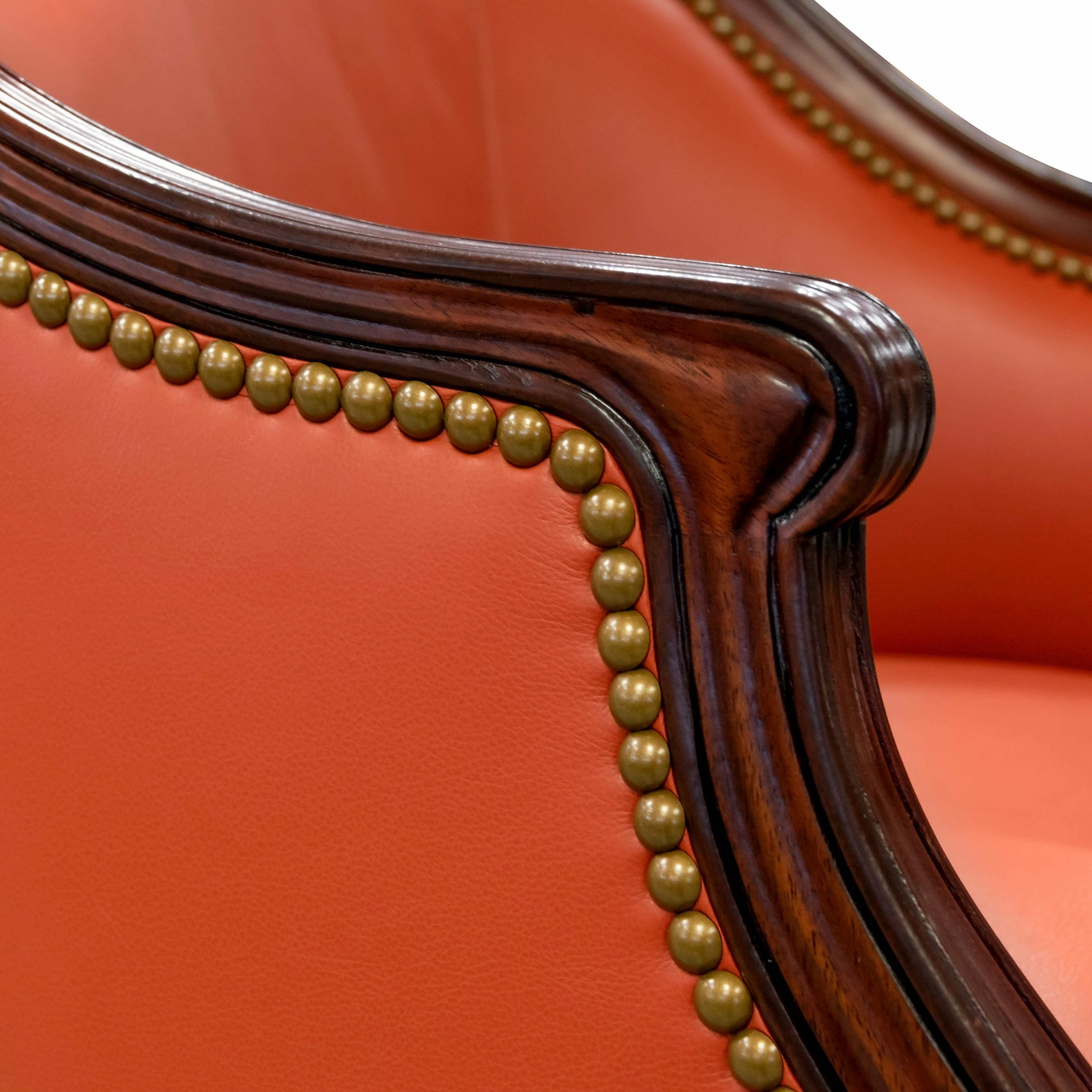 C4005 Hailfax Chair C20 Finish French Natural Nail Trim Tight Seat and Back 4 Detail