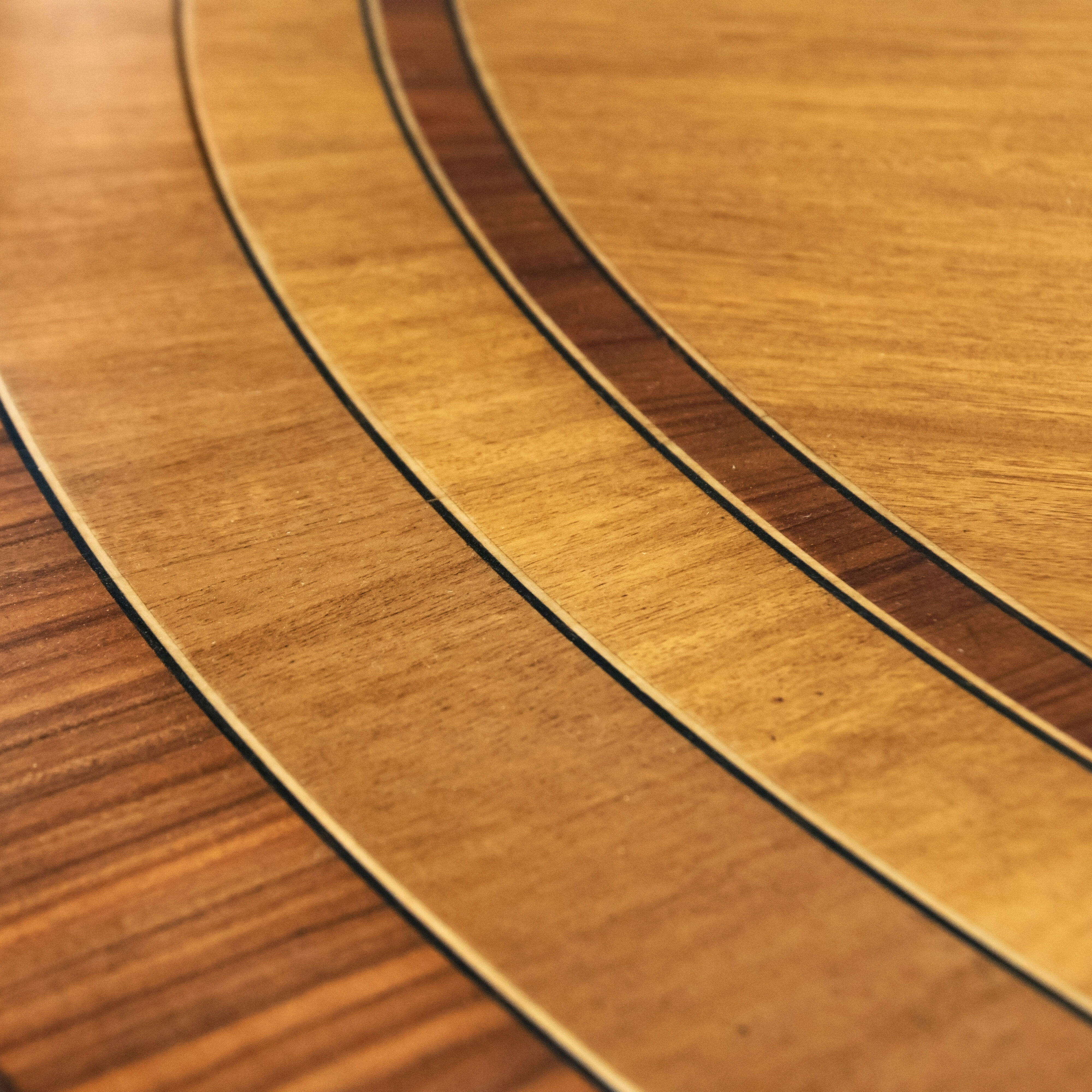 Regency Round Dining Table No Leaves Medium Contrast on Border Inlays 1 Detail