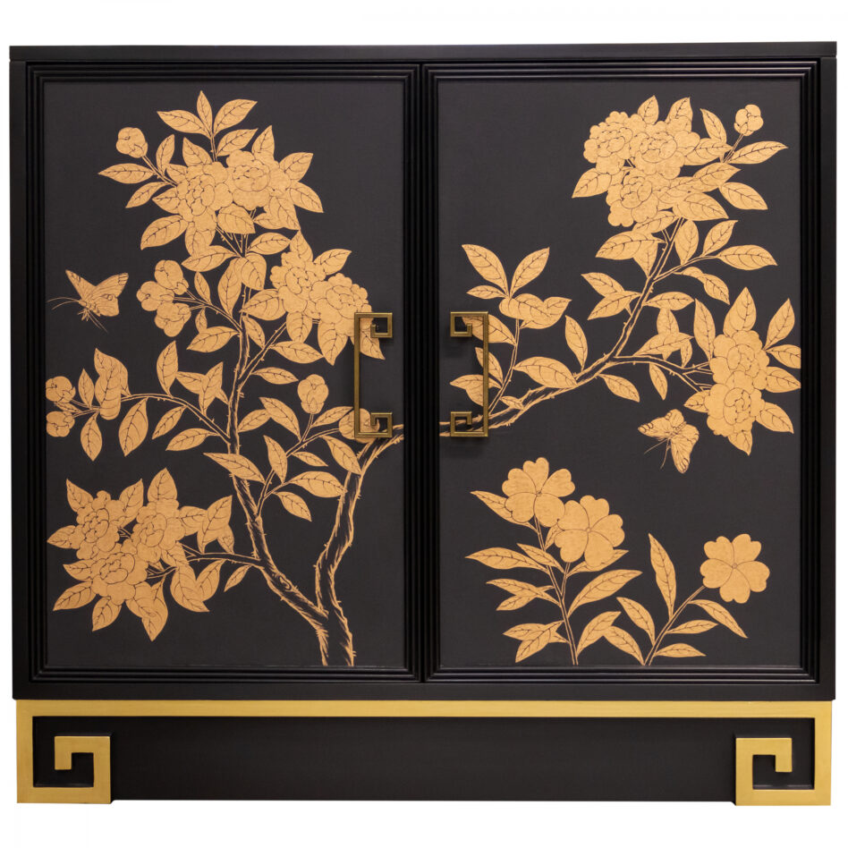 68 1 DR17 BG1 Black Greek Key Beaded Frame Gracie Gilded Midnight Greek Key Base Gold Accents