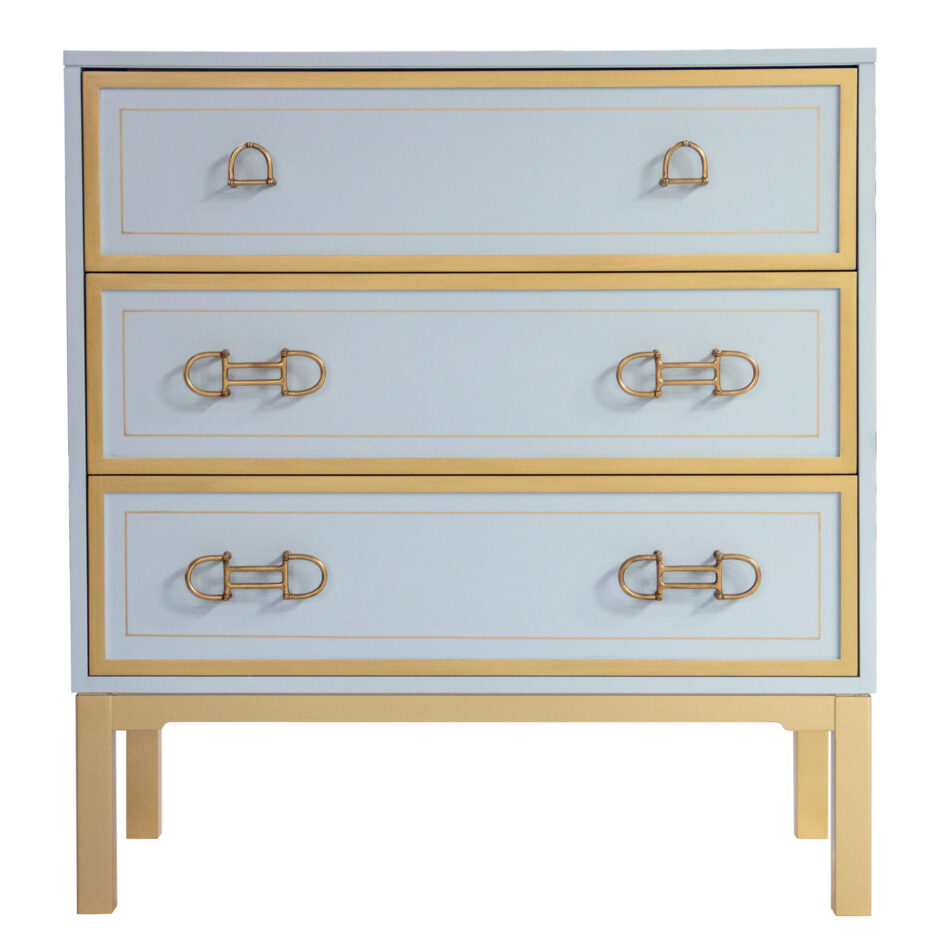 68 1 DW22 BB1 Lake MI Blue Gold Painted Accents Flat Frame Pinstripe Horse Bit Hardware Bracket Base
