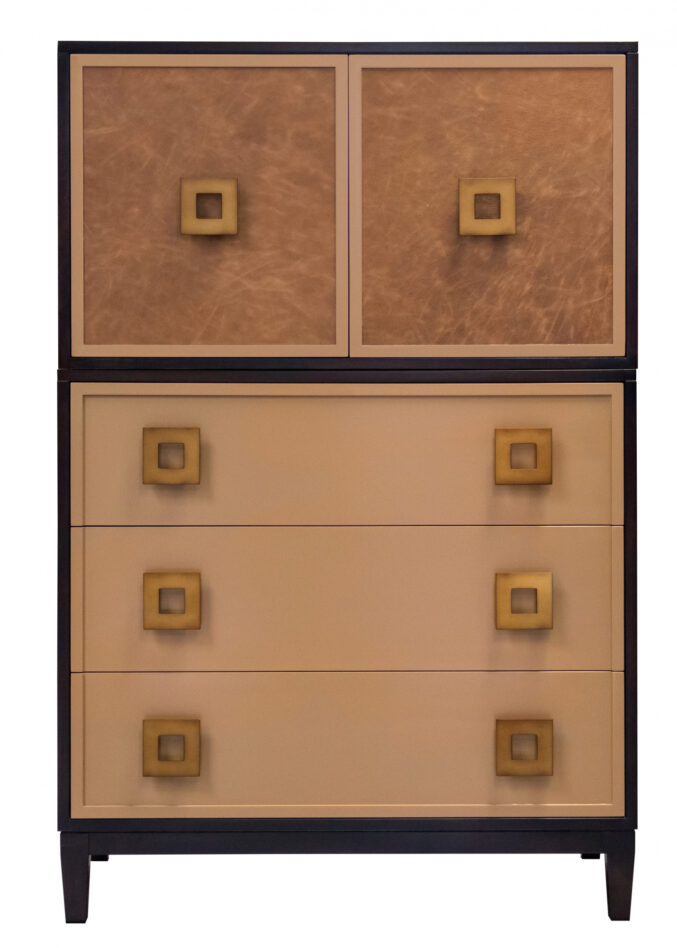 68 11 DR89 DW4 BTI Heron Caramel Modern Square Chestnut Leather Flat Frame Tapered Leg