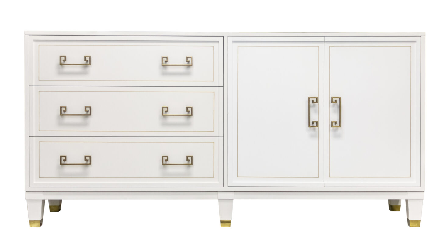 68 2 DW4 DR4 BF2 White Gold Pinstriping Flat Frame Tapered Leg Base Brass Ferrules