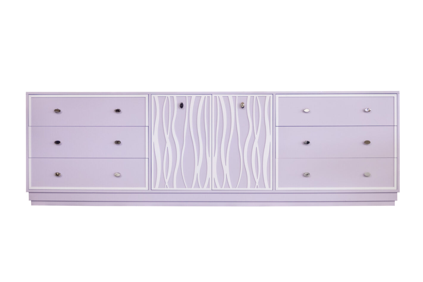 68 3 DW4 DR3 DW4 BL3 Wisteria White Flatand Seagrass Oval Knob Polished Nickel