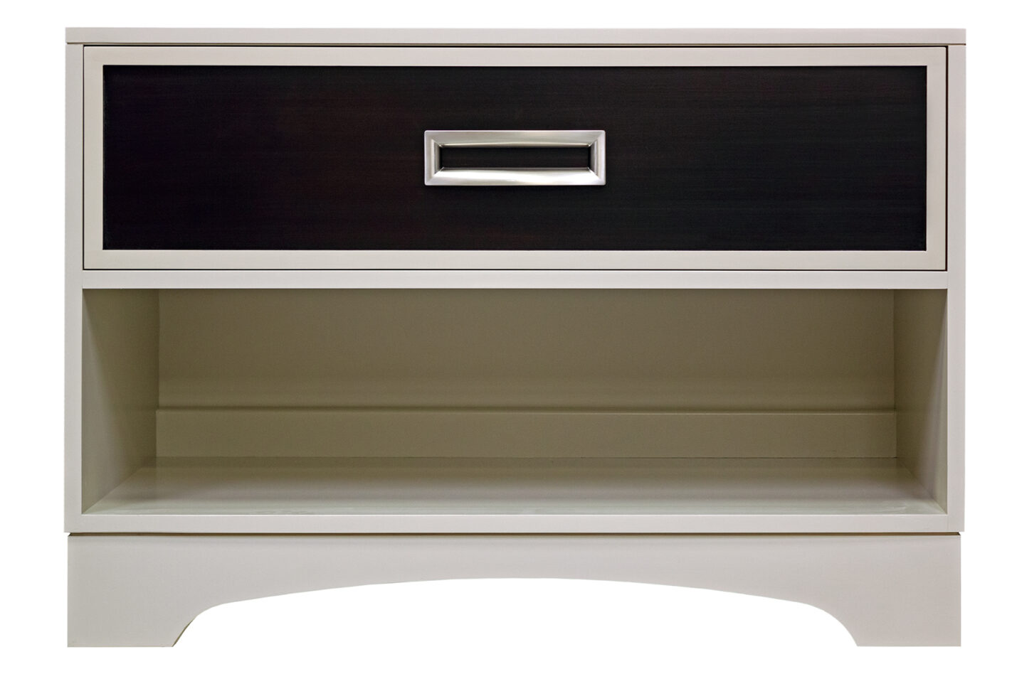 68-5-DW4-OPEN_BC1_Putty_Bark Inset_Satin Nickel Flared Rectangle