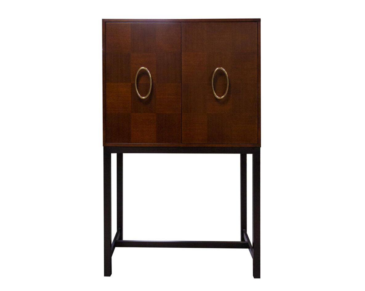 68 6 DR7 BR1 Preservation Quartered Walnut Black Lacquer Bar Base Oval Ring Antique Brass 2 copy