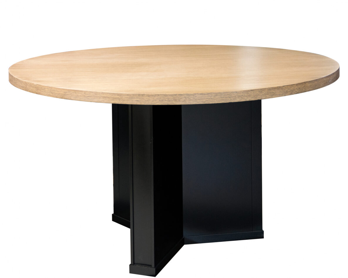 68 T 5454 COS TT Cobblestone Black Glaze Black Lacquer Oak Veneer Straight Edge Tripod Base Photo2